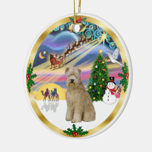Xmas Magic-Wheaten Terrier 8 Keramisch Ornament (Links)