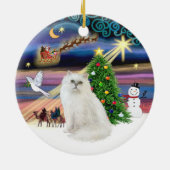 Xmas Magic - Witte Perzische kat Keramisch Ornament (Achterkant)