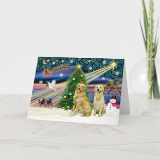 Xmas Magisch-Golden-Paar Feestdagen Kaart