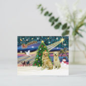 Xmas Magisch-Golden-Paar Feestdagenkaart (Staand voorkant)