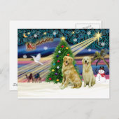 Xmas Magisch-Golden-Paar Feestdagenkaart (Voorkant / Achterkant)