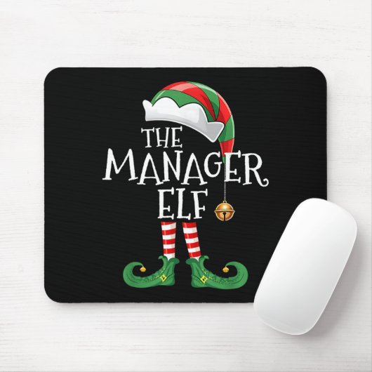 Xmas Manager Elf Matching Family Group Christmas E Muismat (Met muis)