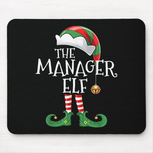 Xmas Manager Elf Matching Family Group Christmas E Muismat (Voorkant)