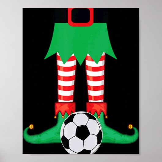 Xmas Matching Soccer Elf Pajama Christmas Team S Poster (Voorkant)