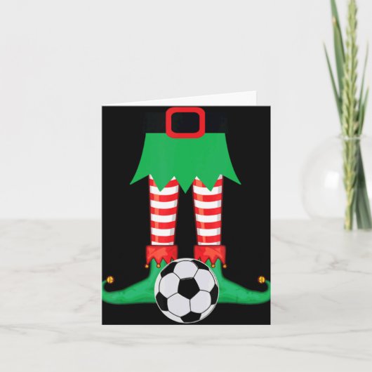 Xmas Matching Soccer Elf Pajama Christmas Team S T Kaart (Voorkant)