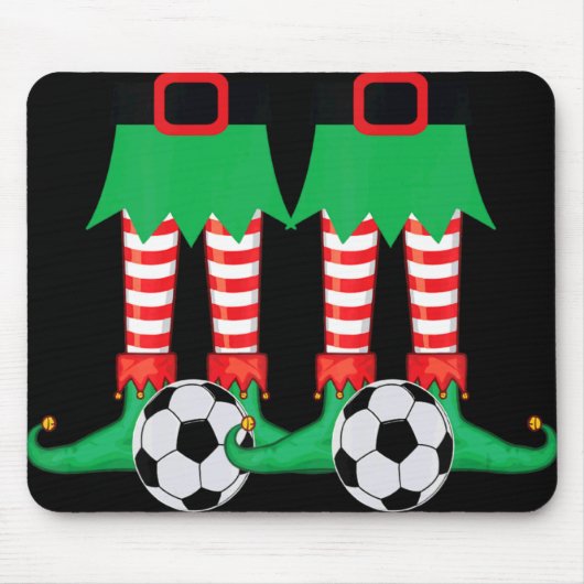 Xmas Matching Soccer Elf Pajama Christmas Team S T Muismat (Voorkant)