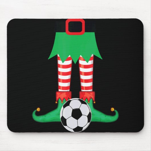 Xmas Matching Soccer Elf Pajama Christmas Team S T Muismat (Voorkant)