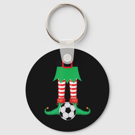 Xmas Matching Soccer Elf Pajama Christmas Team S T Sleutelhanger (Voorkant)