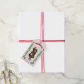 Xmas meisje met vogeltjes en groene Holly Cadeaulabel (Met Touw)