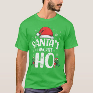 Xmas Men Women Christmas Pajamas Santas Favorite H T-shirt