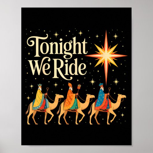 Xmas Men Women Nativity Three Wise Men Tonight We Poster (Voorkant)