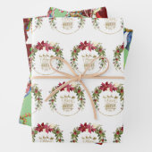 Xmas Merry en Bright Mrs. en Snowman Penguin Inpakpapier Vel (In situ)