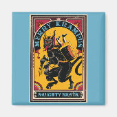 Xmas Merry Krampus Naughty Brats Circus Poster Magneet (Voorkant)