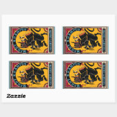 Xmas Merry Krampus Naughty Brats Circus Poster Rechthoekige Sticker (Vel)