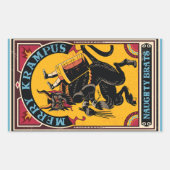 Xmas Merry Krampus Naughty Brats Circus Poster Rechthoekige Sticker (Voorkant)