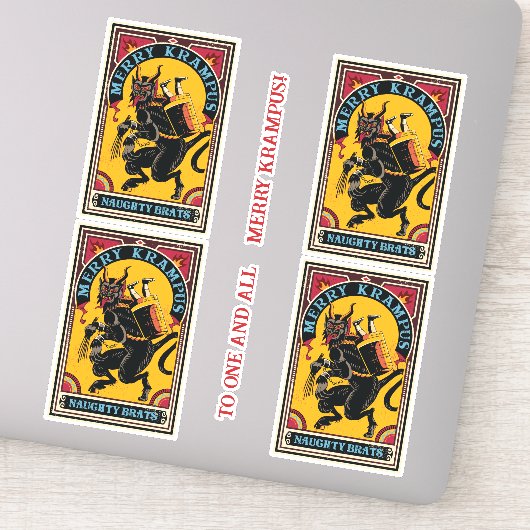 Xmas Merry Krampus Naughty Brats Circus Poster Sticker (Detail)