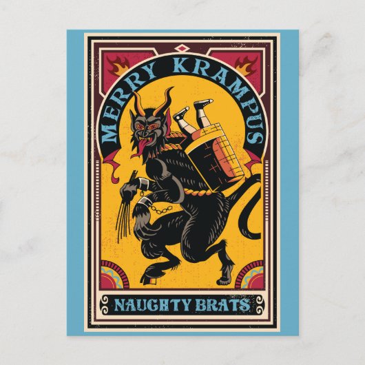 Xmas Merry Krampus Naughty Brats Circus Poster Uitnodiging Briefkaart (Voorkant)