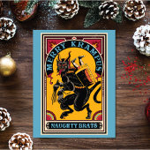 Xmas Merry Krampus Naughty Brats Circus Poster Uitnodiging Briefkaart