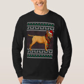 Xmas Miniature Bull Terrier Dog Santa Hat Ugly Chr T-shirt (Voorkant)