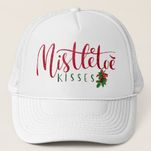 Xmas Mistletoe Kiss Uniek Glitter Kerstcadeau Trucker Pet