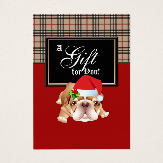 Xmas Mode Gift Kaart Designer Pset Holly Dog R (Voorkant)