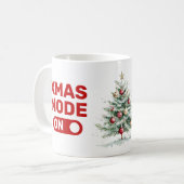 XMAS-modus op rode typografie Koffiemok (Voorkant links)