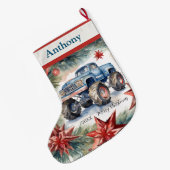 Xmas Monster Truck Boys Grote Kerstsok (Achterkant (Hangend))