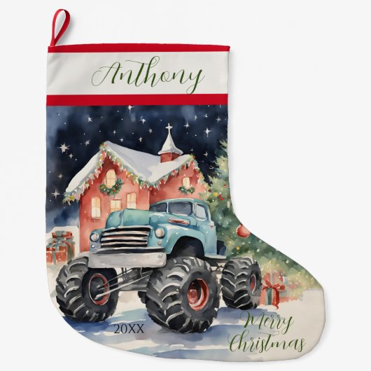 Xmas Monster Truck Grote Kerstsok (Voorkant)