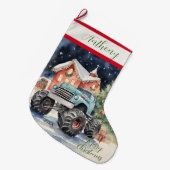 Xmas Monster Truck Grote Kerstsok (Voorkant (Hangend))