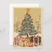 Xmas Motief, met Cadeaus Onder de Kerstboom (Voorkant / Achterkant)