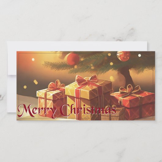 Xmas Motief, met Cadeaus Onder de Kerstboom (Voorkant)