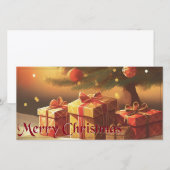 Xmas Motief, met Cadeaus Onder de Kerstboom (Voorkant / Achterkant)