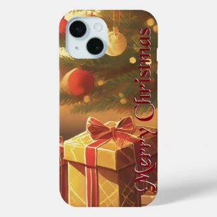 Xmas Motief, met Cadeaus Onder de Kerstboom iPhone 15 Case