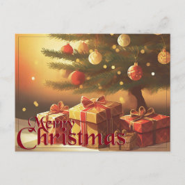 Xmas Motief, met Cadeaus Onder de Kerstboom Feestdagenkaart