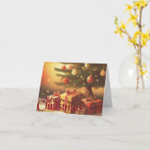 Xmas Motief, met Cadeaus Onder de Kerstboom Kaart (Gele Bloem)