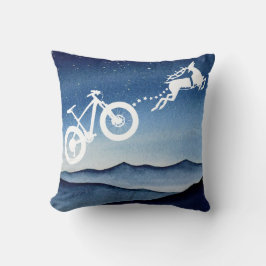 Xmas Mountainbike Rendier Kerstster Nacht Kussen