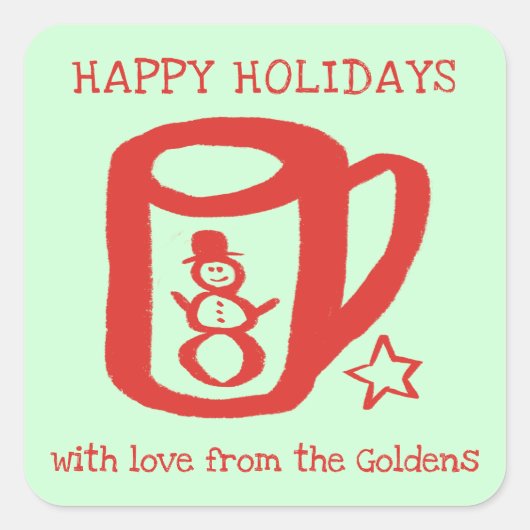 Xmas Mug Doodle CHRISTMAS Holiday To From Label (Voorkant)
