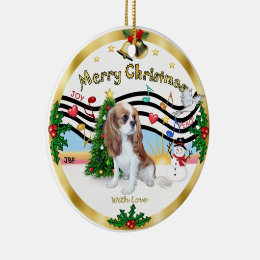 Xmas Music 1 - Cavalier (Blenheim) Keramisch Ornament (Rechts)