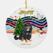 Xmas Music 1 - Cavalier (zwart en bruin) Keramisch Ornament (Achterkant)