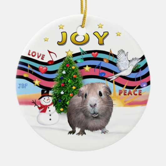 Xmas Music 1 - Guinee Pig #2 Keramisch Ornament (Voorkant)