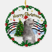 Xmas Music 1 - MC - Irish Wolfhound (pet) Keramisch Ornament (Achterkant)