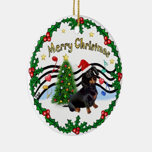 Xmas Music 1 - MC - Teckel (BT) Keramisch Ornament (Rechts)