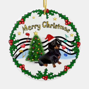 Xmas Music 1 - MC - Teckel (BT) Keramisch Ornament