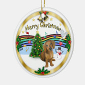 Xmas Music 1 - MC - Teckel pup 13 Keramisch Ornament (Links)