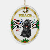 Xmas Music 1 - Peace-Black Cocker Keramisch Ornament (Rechts)