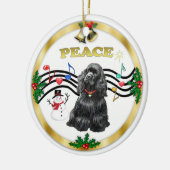 Xmas Music 1 - Peace-Black Cocker Keramisch Ornament (Links)