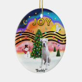 Xmas Music 2 - Boxer (Wit-Nat.) Keramisch Ornament (Rechts)