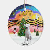 Xmas Music 2 - Boxer (Wit-Nat.) Keramisch Ornament (Links)