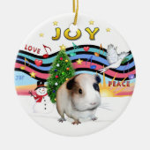 Xmas Music 2 - Bruin Guinea Pig #1 Keramisch Ornament (Voorkant)