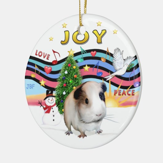 Xmas Music 2 - Bruin Guinea Pig #1 Keramisch Ornament (Links)